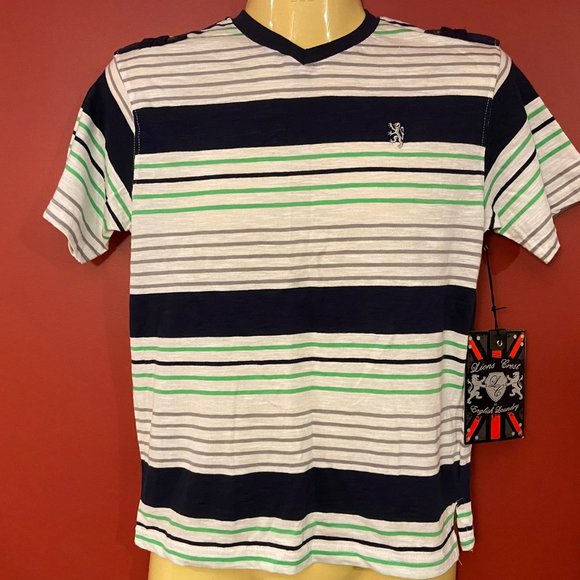 English Laundry Other - ⭐4 FOR $20 English Laundry Boy's Grey/Green/Blue Striped T-shirt - 10/12 NWT